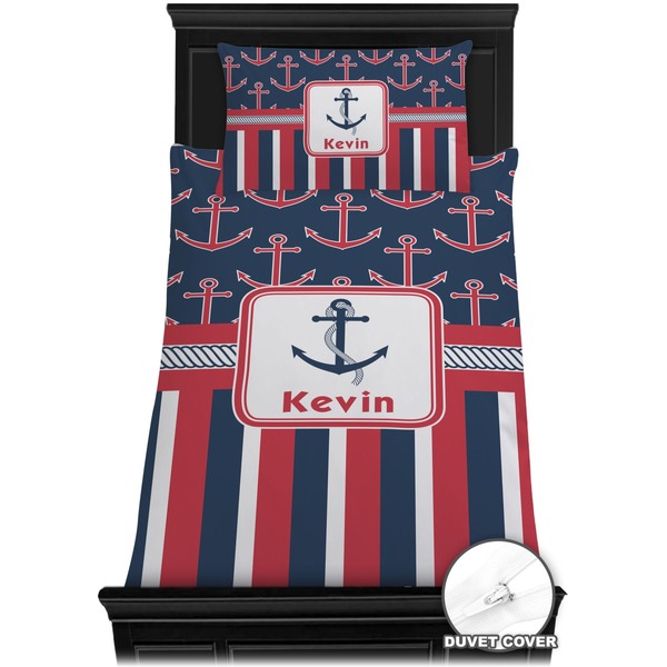 Nautical Anchors & Stripes Bedding Set (Twin) - Duvet