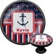 Nautical Anchors & Stripes Black Custom Cabinet Knob (Front and Side)