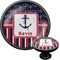 Nautical Anchors & Stripes Cabinet Knob (Black) (Personalized)