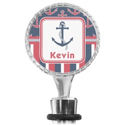 Nautical Anchors & Stripes Wine Bottle Stopper (Personalized)