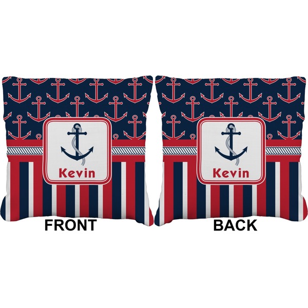 Nautical Anchors & Stripes Burlap Pillow Approval