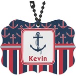 Nautical Anchors & Stripes Rear View Mirror Charm (Personalized)