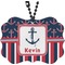 Nautical Anchors & Stripes Car Ornament (Front)