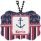 Nautical Anchors & Stripes Rear View Mirror Decor (Personalized)
