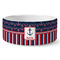Nautical Anchors & Stripes Ceramic Dog Bowl (Large)