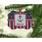 Nautical Anchors & Stripes Christmas Ornament (On Tree)