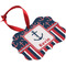Nautical Anchors & Stripes Christmas Ornament (Angle View)