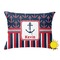 Nautical Anchors & Stripes Outdoor Throw Pillow (Rectangular - 12x16)