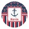 Nautical Anchors & Stripes Round Decal