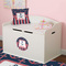 Nautical Anchors & Stripes Round Wall Decal on Toy Chest
