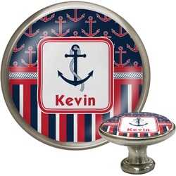 Nautical Anchors & Stripes Cabinet Knob (Personalized)