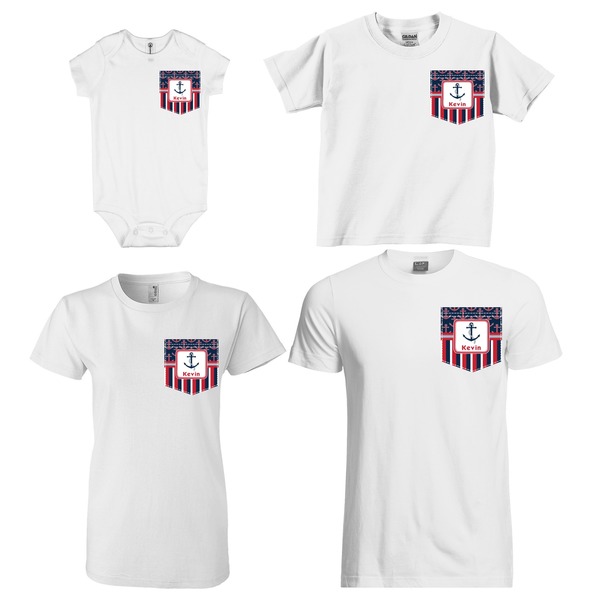 Nautical Anchors & Stripes Sized Pockets on Various Products