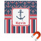 Nautical Anchors & Stripes Square Car Magnet