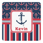 Nautical Anchors & Stripes Square Decal (Personalized)