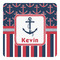 Nautical Anchors & Stripes Square Decal (Personalized)