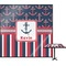 Nautical Anchors & Stripes Square Table Top