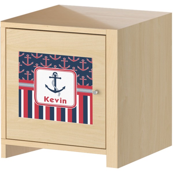 Nautical Anchors & Stripes Square Wall Decal on Wooden Cabinet