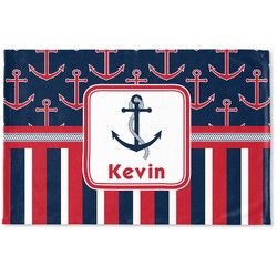 Nautical Anchors & Stripes Woven Mat (Personalized)