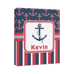 Nautical Anchors & Stripes Canvas Print - 11x14 (Personalized)