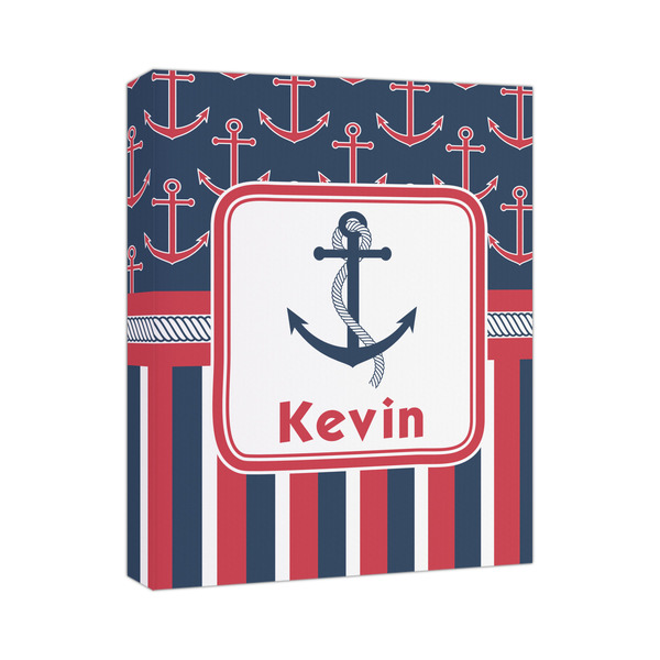 Custom Nautical Anchors & Stripes Canvas Print - 11x14 (Personalized)