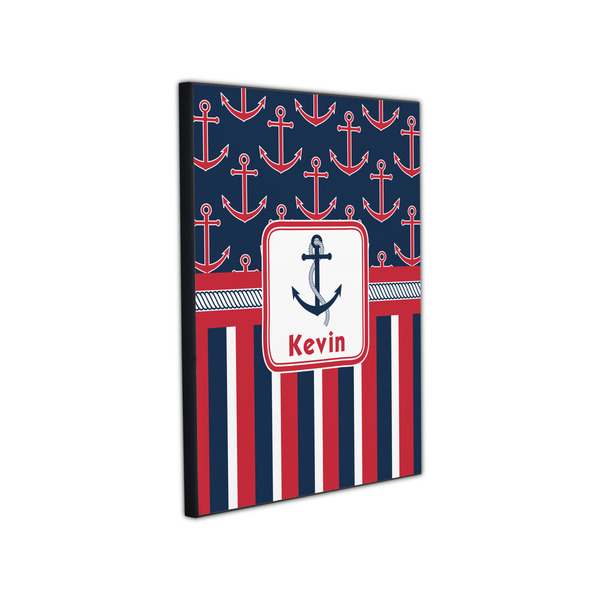 Nautical Anchors & Stripes 11x14 Wood Print - Angle View