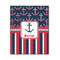 Nautical Anchors & Stripes Wood Print - 11x14 (Personalized)