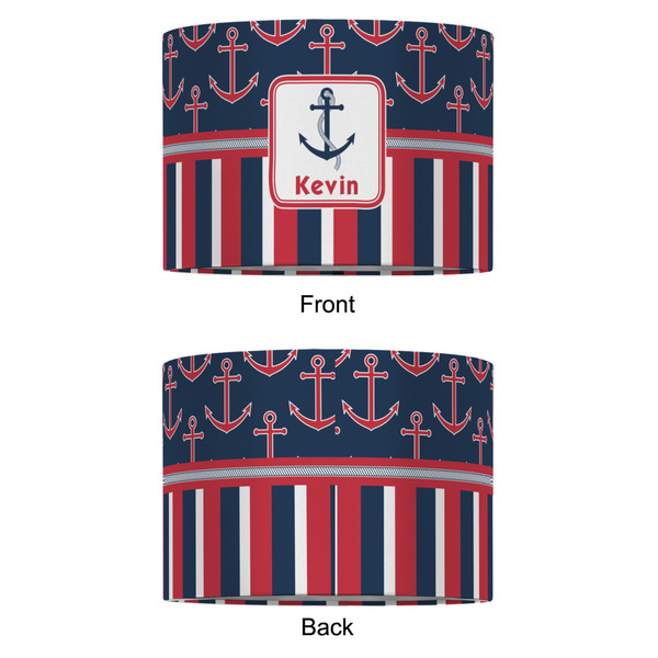 Nautical Anchors & Stripes 12" Drum Lampshade - APPROVAL (Fabric)