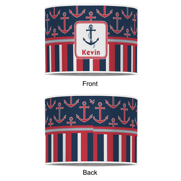 Nautical Anchors & Stripes 12" Drum Lampshade - APPROVAL (Poly Film)
