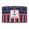 Nautical Anchors & Stripes 12" Drum Lampshade - FRONT (Fabric)