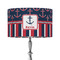 Nautical Anchors & Stripes 12" Drum Lampshade - ON STAND (Fabric)