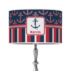 Nautical Anchors & Stripes 12" Drum Lamp Shade - Poly-film (Personalized)