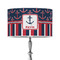 Nautical Anchors & Stripes 12" Drum Lampshade - ON STAND (Poly Film)