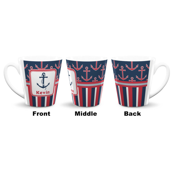Nautical Anchors & Stripes 12 Oz Latte Mug - Approval
