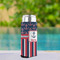 Nautical Anchors & Stripes Can Cooler - Tall 12oz - In Context