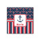 Nautical Anchors & Stripes Wood Print - 12x12 (Personalized)