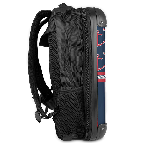 Nautical Anchors & Stripes 13" Hard Shell Backpacks - Side View