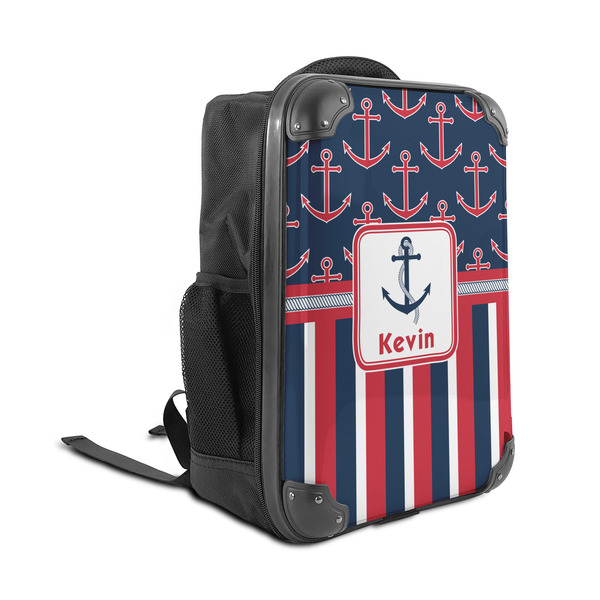 Nautical Anchors & Stripes 15" Backpack - ANGLE VIEW