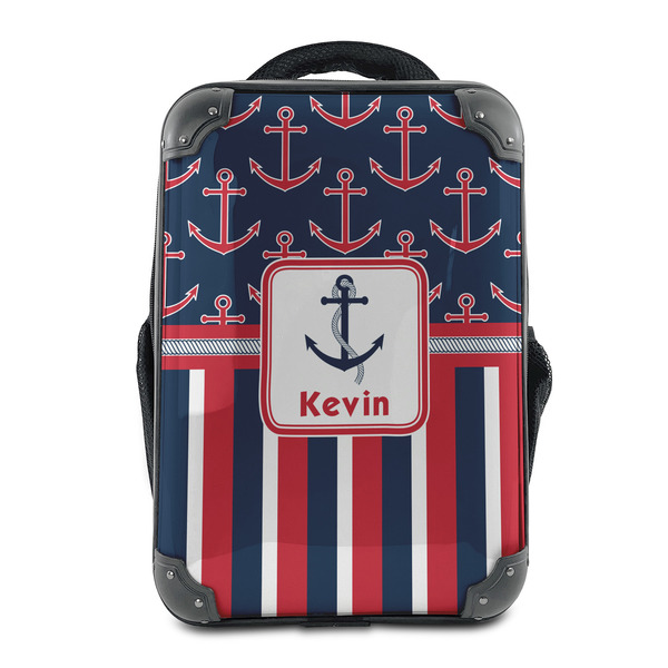 Custom Nautical Anchors & Stripes 15" Hard Shell Backpack (Personalized)