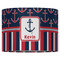 Nautical Anchors & Stripes 16" Drum Lampshade - FRONT (Fabric)