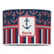 Nautical Anchors & Stripes 16" Drum Lampshade - FRONT (Poly Film)