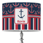 Nautical Anchors & Stripes 16" Drum Lamp Shade - Poly-film (Personalized)