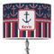 Nautical Anchors & Stripes 16" Drum Lampshade - ON STAND (Poly Film)
