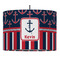 Nautical Anchors & Stripes 16" Drum Lampshade - PENDANT (Fabric)