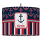 Nautical Anchors & Stripes Drum Pendant Lamp (Personalized)