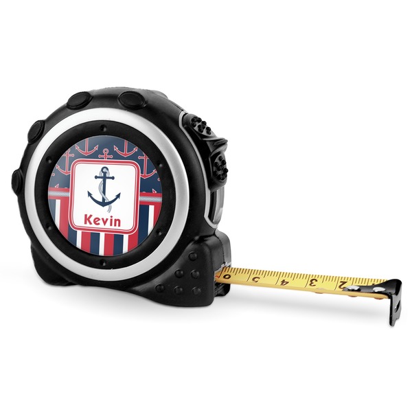Custom Nautical Anchors & Stripes Tape Measure - 16 Ft (Personalized)