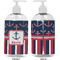 Nautical Anchors & Stripes 16 oz Plastic Liquid Dispenser- Approval- White
