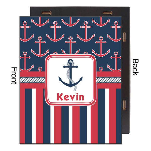 Nautical Anchors & Stripes 16x20 Wood Print - Front & Back View