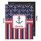 Nautical Anchors & Stripes 16x20 Wood Print - Front & Back View