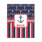Nautical Anchors & Stripes Wood Print - 16x20 (Personalized)