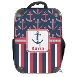 Nautical Anchors & Stripes Hard Shell Backpack (Personalized)